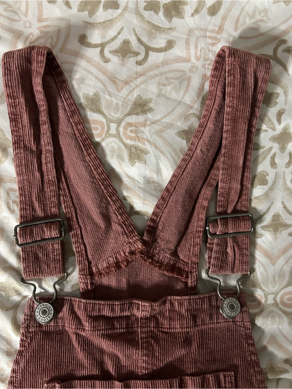 Burgundy AMERICAN EAGLE Corduroy Overall Skirt - Picture 2 of 14